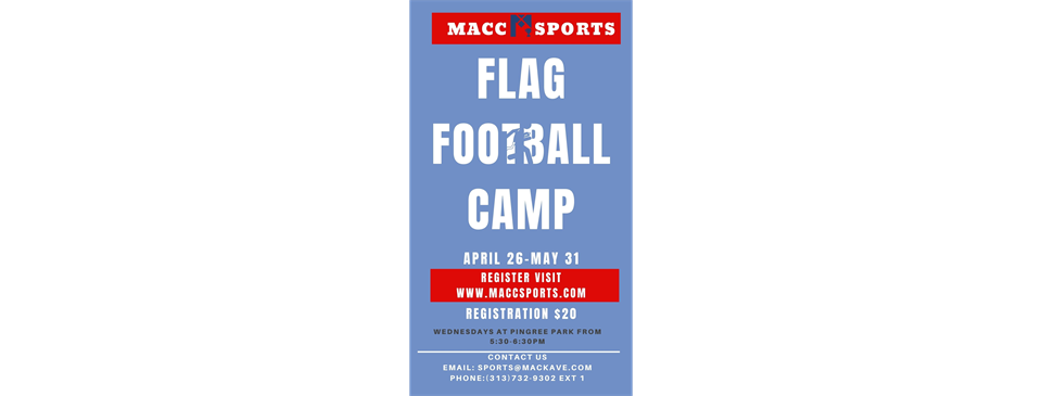 FLAG FOOTBALL CAMP! APRIL 26TH REGISTER NOW!